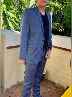 Kenneth Cole Royal Blue Men's Suit , Size 42